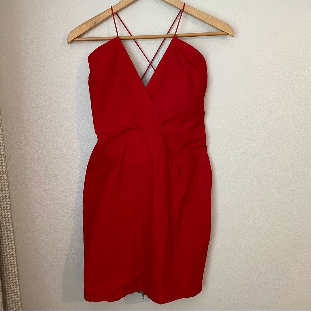 Red mini strappy dress